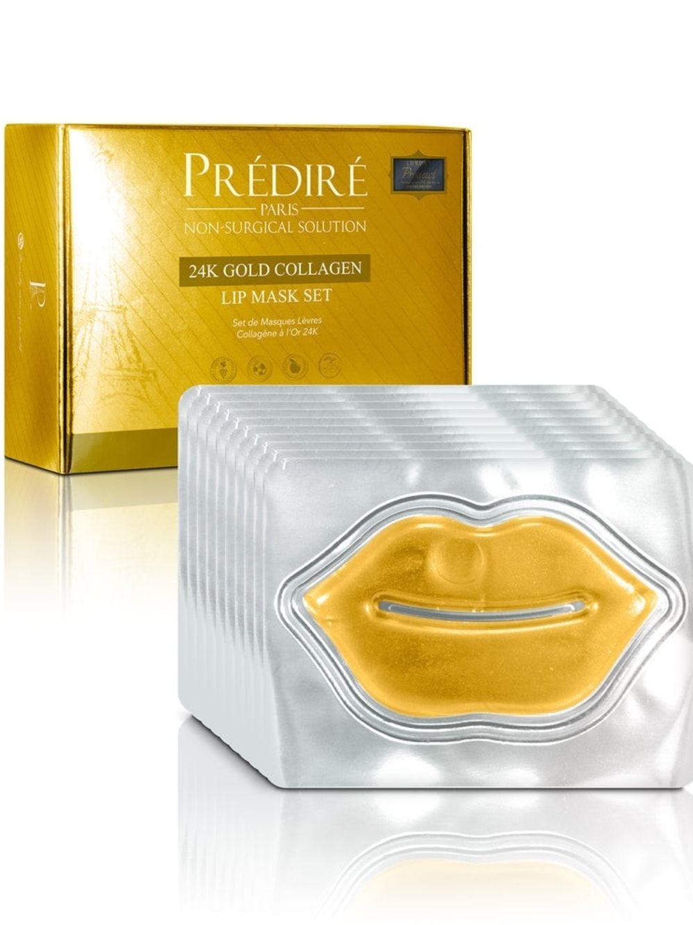 Predire 24K Gold Collagen Lip Mask Set - Gold